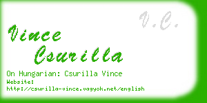 vince csurilla business card